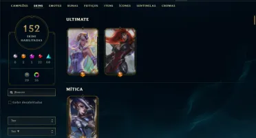 Ouro 2 com TODOS os champs e 152 skins ( MID / SUP / ADC )