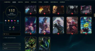 Ouro 2 com TODOS os champs e 152 skins ( MID / SUP / ADC )