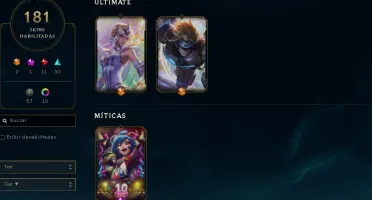Conta de lol lvl 180+ todos os campeoes 181 skin, 2 ultimate