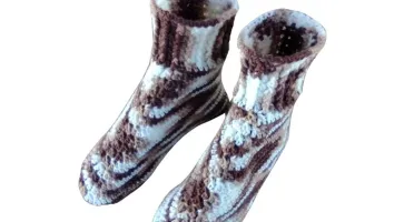 Pantufa de Lã Adulto Marrom Mescla 37