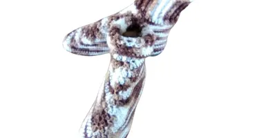 Pantufa de Lã Adulto Marrom Mescla 37