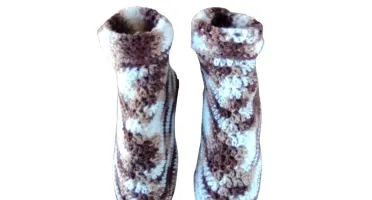 Pantufa de Lã Adulto Marrom Mescla 37