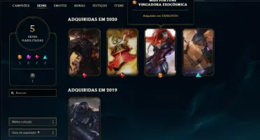 Conta unranked com 33 champs e 5 skins ( 1 ultimate )
