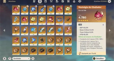 Conta Genshim Impact Rank 45 Mundo Lv6 Com 4 personagens 5*
