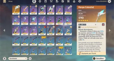 Conta Genshim Impact Rank 45 Mundo Lv6 Com 4 personagens 5*