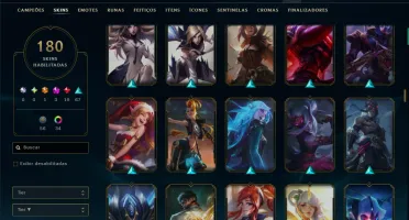 Unranked com 125 Champs e 180 Skins ( TOP / MID / JG )