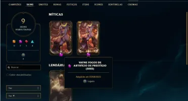 Conta Unranked com 23 Champ e 9 Skins + 2 Prestigio da Vayne