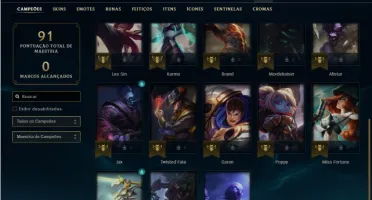 Conta Unranked com 23 Champ e 9 Skins + 2 Prestigio da Vayne