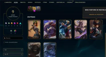 Mestre com 70 Champs e 9 Skins