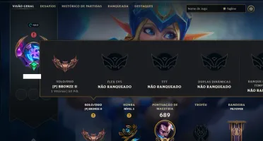 Bronze 2 com TODOS os Champs e 187 Skins ( SUP / ADC / JG )
