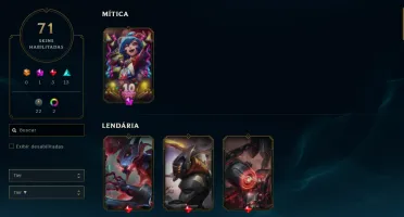 Conta League of Legends Full Acesso 71 Skins - ULTRA RARA