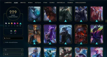 Unranked com TODOS os Champs e 229 Skins ( SUP / ADC )