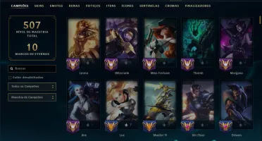 Unranked com TODOS os Champs e 229 Skins ( SUP / ADC )