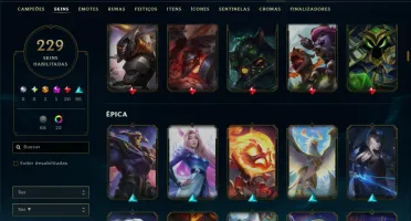 Unranked com TODOS os Champs e 229 Skins ( SUP / ADC )