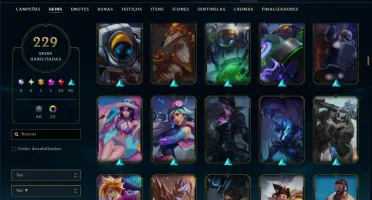 Unranked com TODOS os Champs e 229 Skins ( SUP / ADC )
