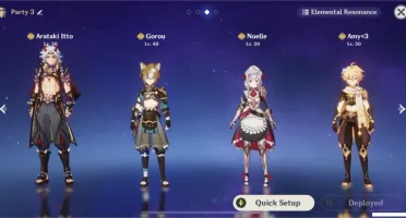 NA AR 46 3x5 com Itto e Mona e a lança do Xiao