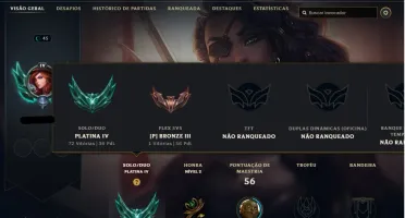 Conta league of legends - Platina 4 - smurf 37 champ