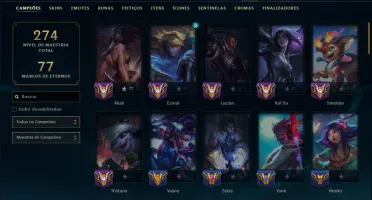 Unranked com 70 Champs e 26 Skins ( ADC / MID )