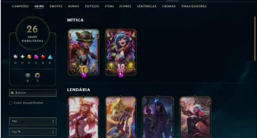 Unranked com 70 Champs e 26 Skins ( ADC / MID )