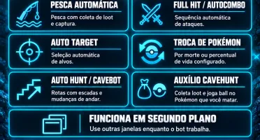🚀 Balasbot Para Otpokemon — Cavebot, Autoloot, Autocatch