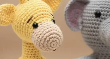 Kit Girafa e Elefante em Amigurumi