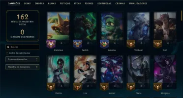 Diamante 1 com 110 Champs e 25 Skins +2 Prestigios