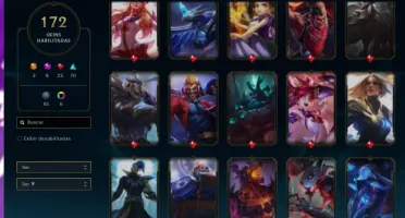 acc, 107 champs, 171skins level 262 gold III