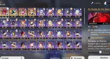 Conta Honkai Star Rail Ar 68 com Vários personagens T5