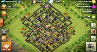 Clash of Clans - CV 11, lvl 132. heróis 22/25/11.