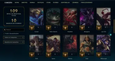 Unranked com 50 Champs e 19 Skins
