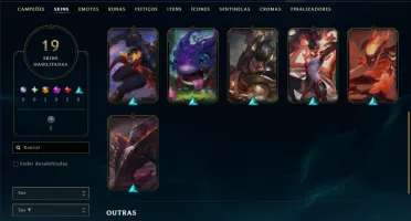 Unranked com 50 Champs e 19 Skins