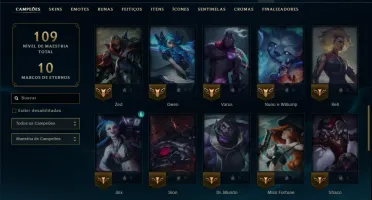 Unranked com 50 Champs e 19 Skins