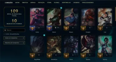 Unranked com 50 Champs e 19 Skins
