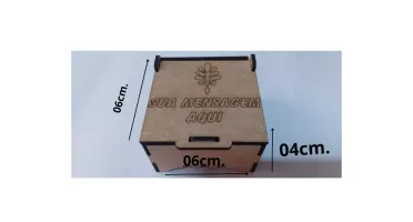 Caixa de MDF personalizada com tampa, 6x6cm, kit com 10,...