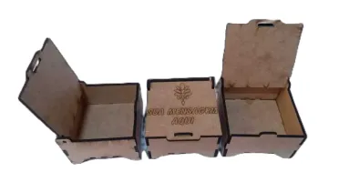 Caixa de MDF personalizada com tampa, 6x6cm, kit com 10,...