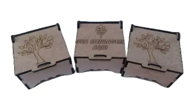 Caixa de MDF personalizada com tampa, 6x6cm, kit com 10,...