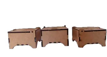Caixa de MDF personalizada com tampa, 6x6cm, kit com 10,...