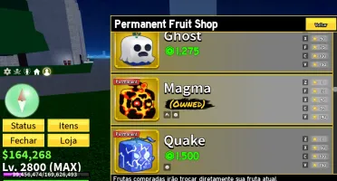Conta Blox Fruits Lvl 2800 com Dragon Perm + 4 Perms