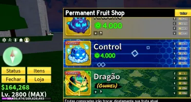 Conta Blox Fruits Lvl 2800 com Dragon Perm + 4 Perms