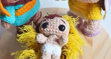 Enfeite Presépio de Natal 4 Peças Amigurumi