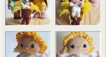 Enfeite Presépio de Natal 4 Peças Amigurumi