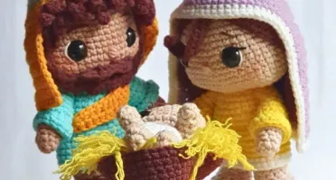 Enfeite Presépio de Natal 4 Peças Amigurumi