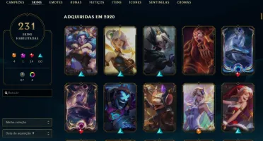 conta league of legends unranked / 231 skins -