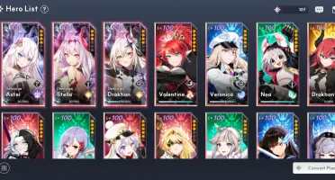 Conta Outerplane Late Game Com quase Todos Chars