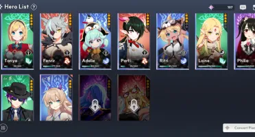 Conta Outerplane Late Game Com quase Todos Chars