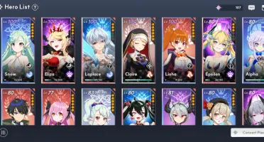 Conta Outerplane Late Game Com quase Todos Chars