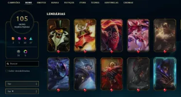 Conta League of Legends PLATINA IV mais de 100 skins
