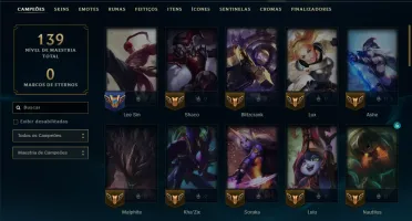 Bronze 3 com 60 Champs e 47 Skins ( Mais de 30 Jogos )