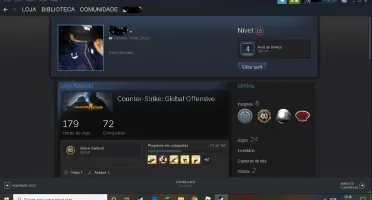 Conta csgo ak 2 c/prime / lvl 15 steam / 4anos steam