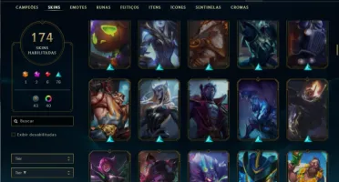 Conta ouro 3 com TODOS os champs e 174 Skins